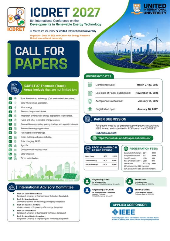 ICDRET 2027 Call for Papers poster
